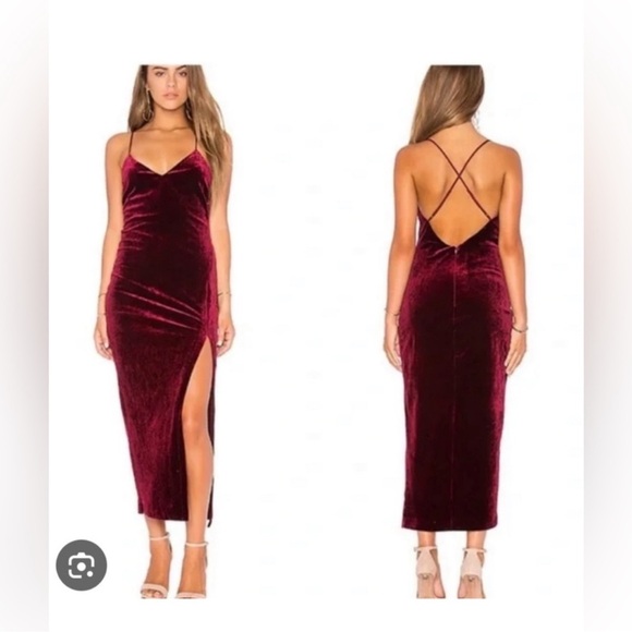 BARDOT Raven Velvet Slip Dress - Picture 1 of 6